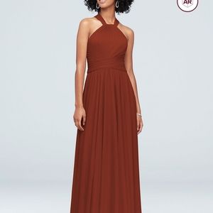 David's Bridal Cinnamon bridesmaid dress